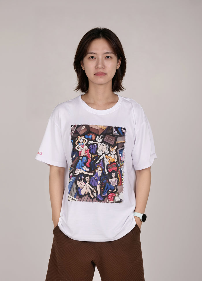 MOLIS New Summer Short Sleeve T-Shirt | Unisex Puzzle Print | Black & White