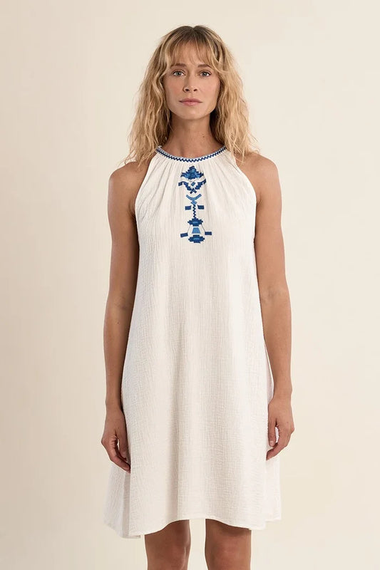 Molly Bracken Embroidered Cotton Gauze Dress