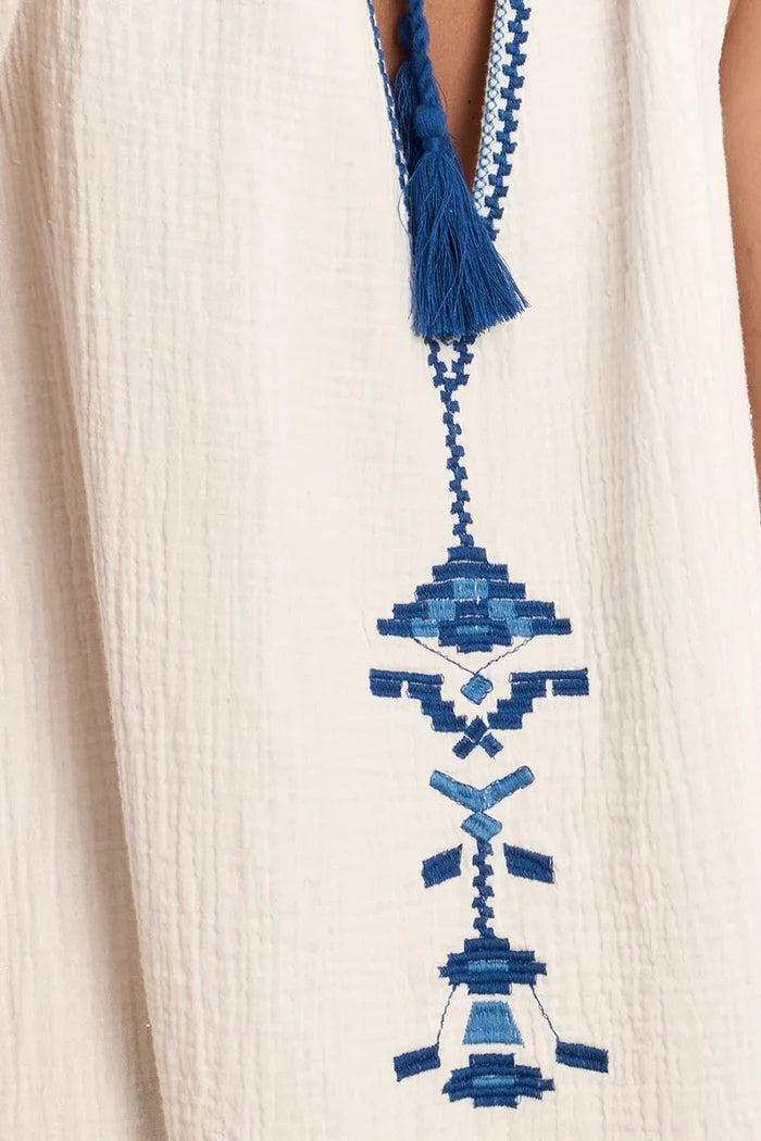 Molly Bracken Embroidered Cotton Gauze Dress