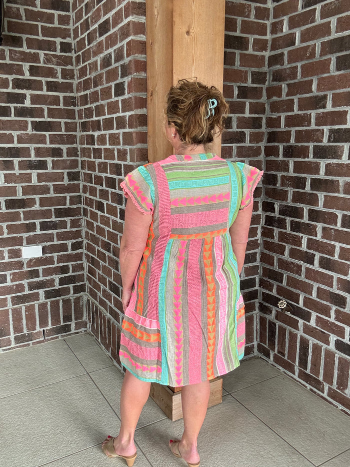 Molly Bracken Multicolor Printed Mini Dress