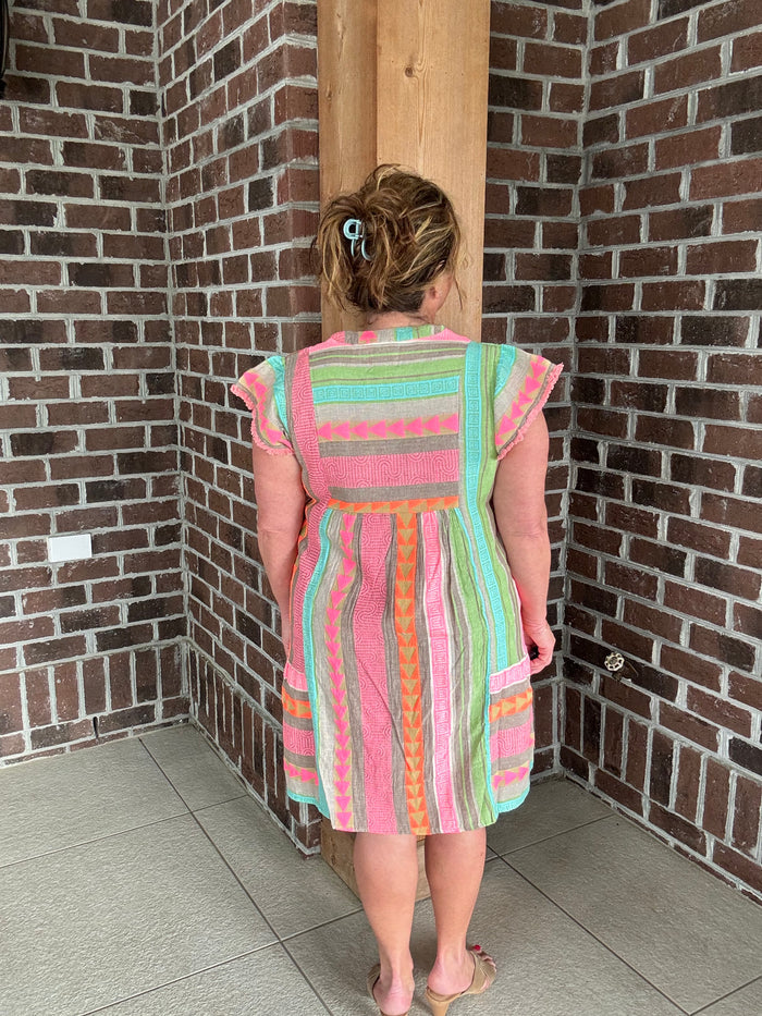 Molly Bracken Multicolor Printed Mini Dress