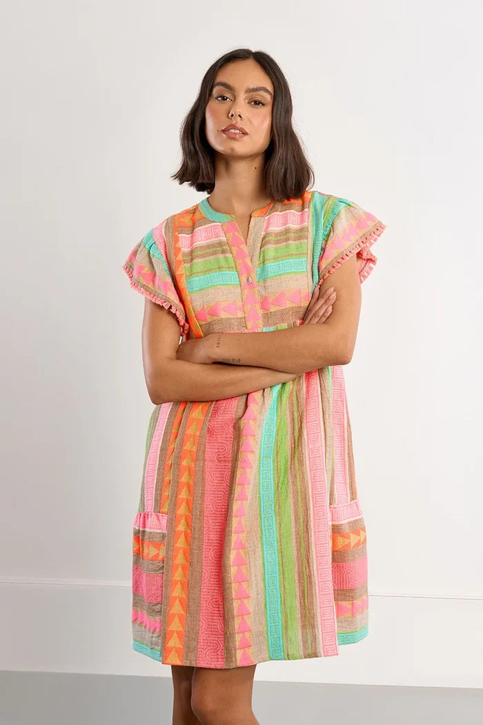 Molly Bracken Multicolor Printed Mini Dress