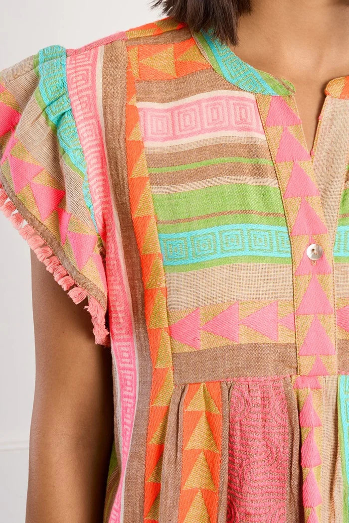 Molly Bracken Multicolor Printed Mini Dress