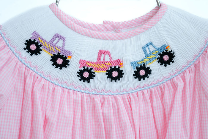 Monster Trucks Smocked Annabelle Bloomer Set