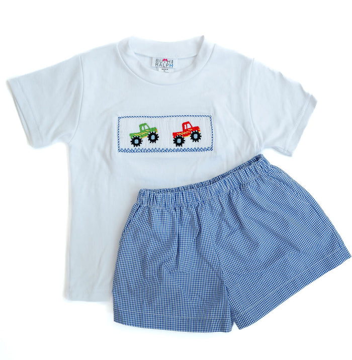 Monster Trucks Smocked Beau T-Shirt/Shorts Set