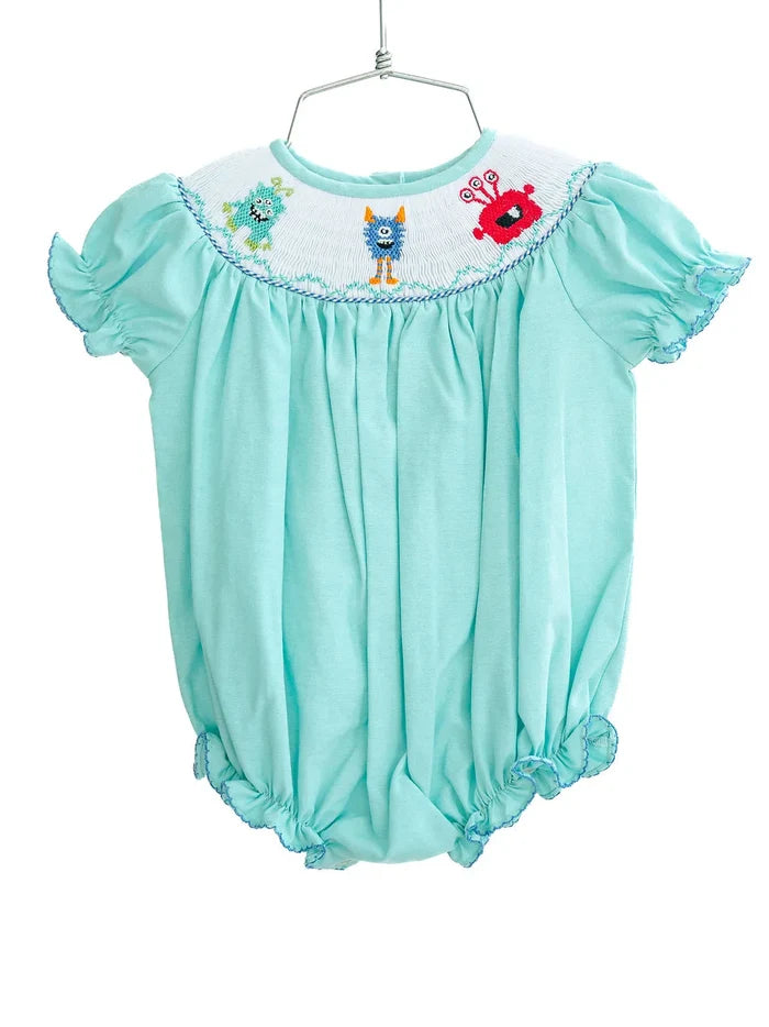 SMOCKED MONSTERS BUBBLE FOR GIRLS