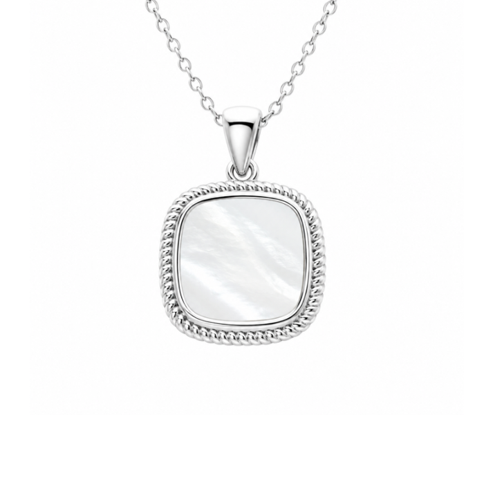 Moon Shell Sterling Silver Mother of Pearl Pendant