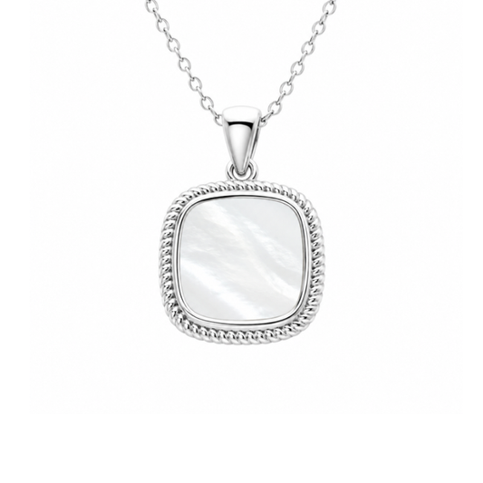 Moon Shell Sterling Silver Mother of Pearl Pendant