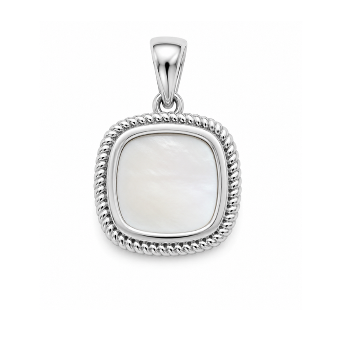 Moon Shell Sterling Silver Mother of Pearl Pendant