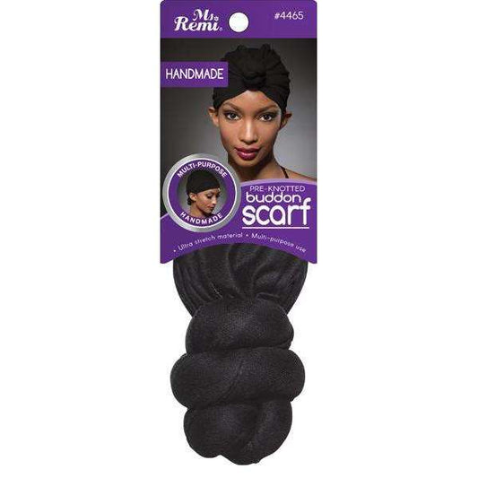 Ms. Remi Pre-Made Buddon Scarf Turban, 1 Count, Black
