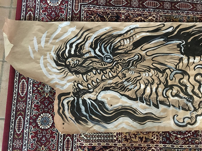 MURAL INK DRAWING- DRAGON