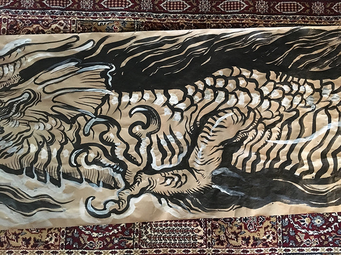 MURAL INK DRAWING- DRAGON