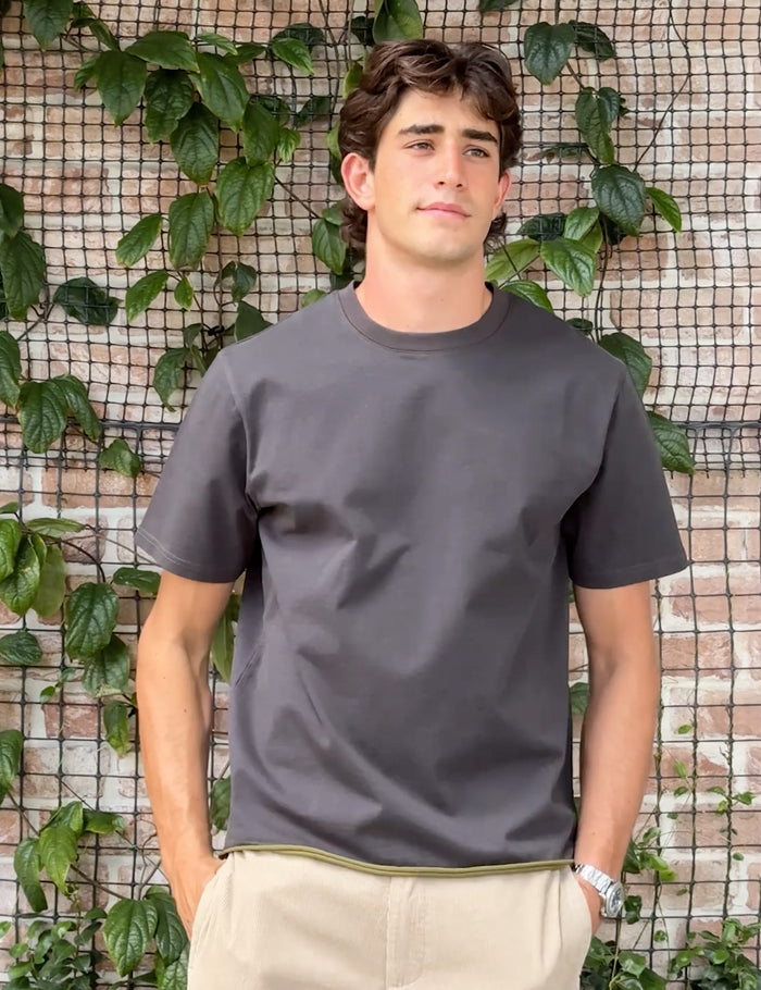 Murray Double Face Short Sleeve Tee - Charcoal-Army