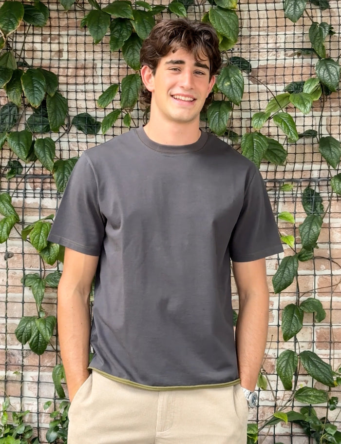 Murray Double Face Short Sleeve Tee - Charcoal-Army