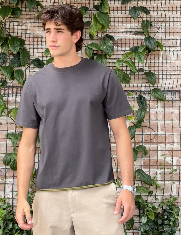 Murray Double Face Short Sleeve Tee - Charcoal-Army
