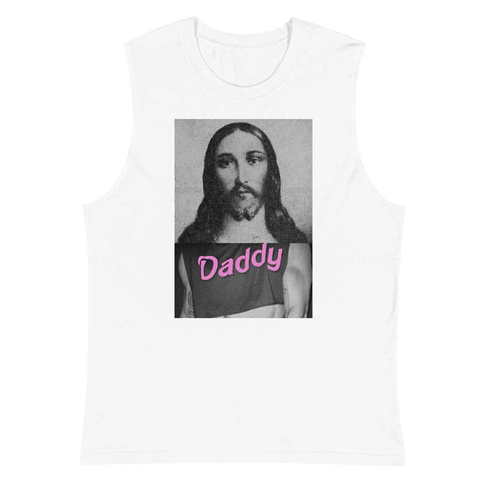 naropinosa jesus daddy sleeveless t-shirt adams nest white