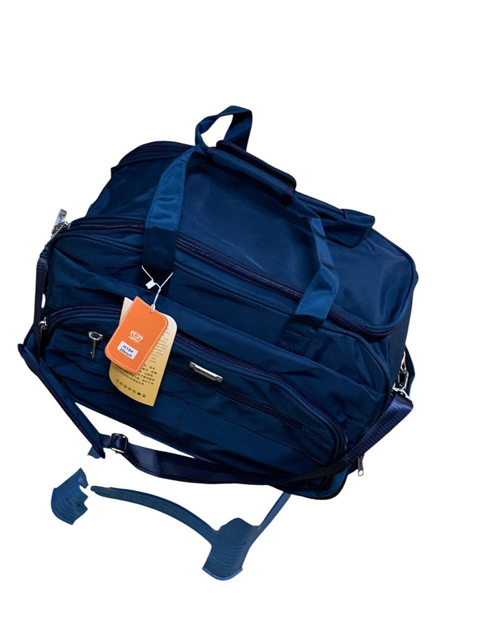 Navy Blue Wheeled Trolley Duffle Bag