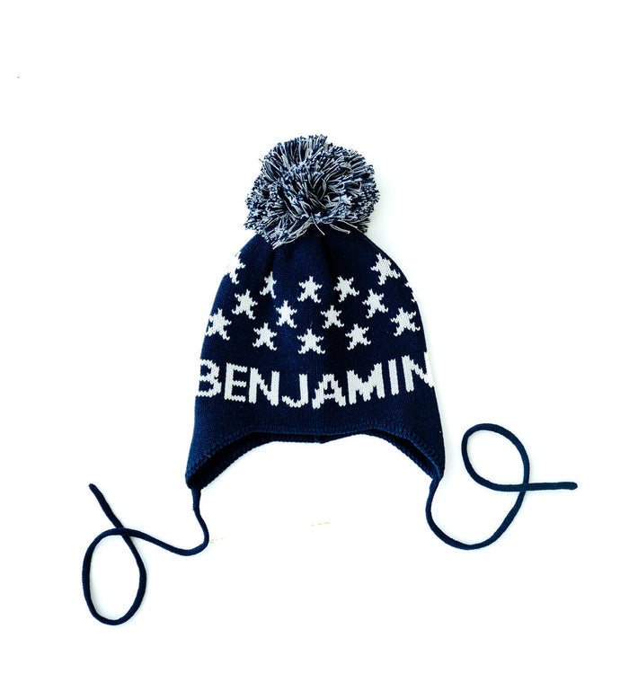 Navy Custom Knit Toboggan Hat