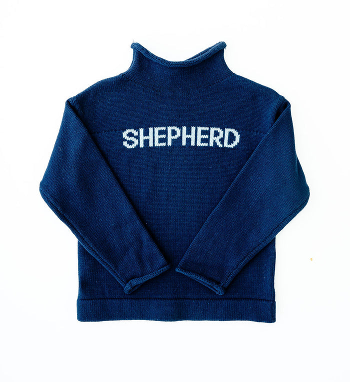 Navy personalized sweater for kids