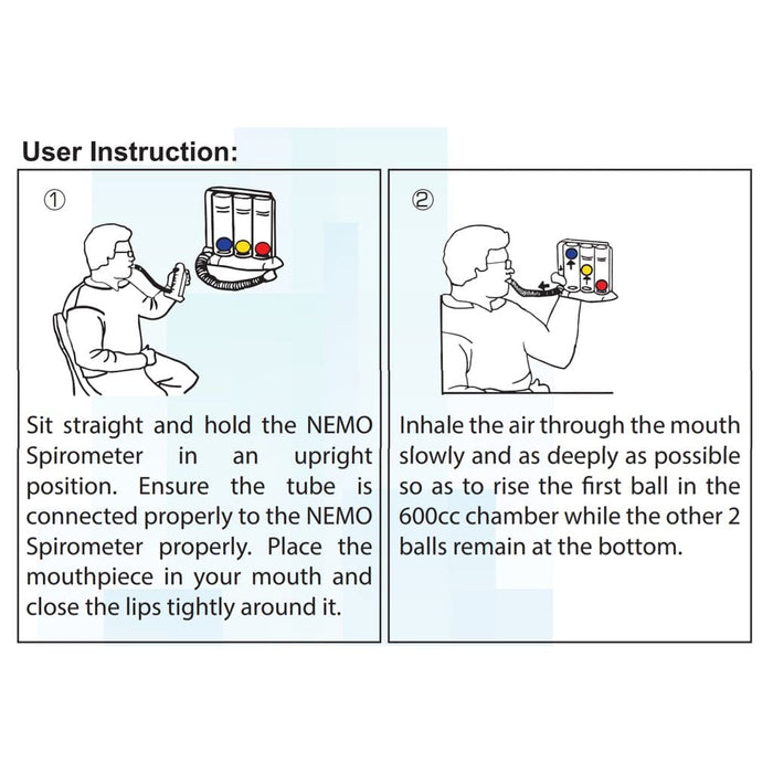 Nemo Incentive Spirometer 3 Ball Respiratory Exerciser ( 1 box )