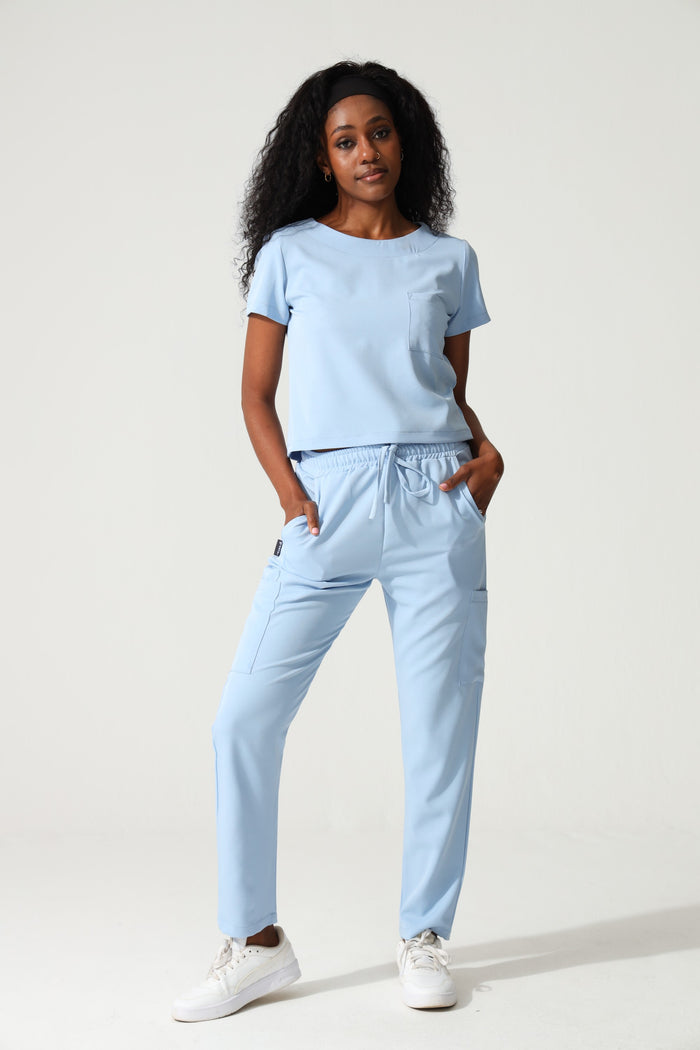 NEW LADIES CREW CROP - Greens Medi Scrubs South Africa - Premium Medical Uniforms & Apparel - Delivery Across SA