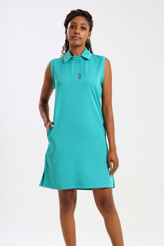 NEW LADIES PRO-COLLARED SLEEVELESS DRESS - Greens Medi Scrubs South Africa - Premium Medical Uniforms & Apparel - Delivery Across SA