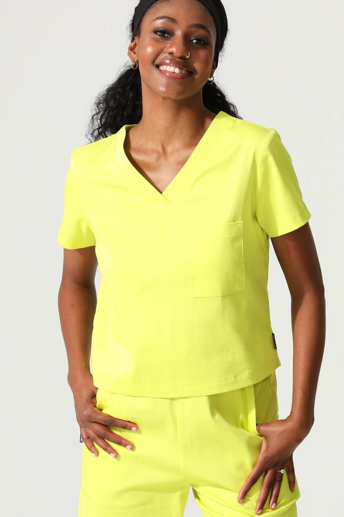 NEW LADIES V-NECK CROP - Greens Medi Scrubs South Africa - Premium Medical Uniforms & Apparel - Delivery Across SA
