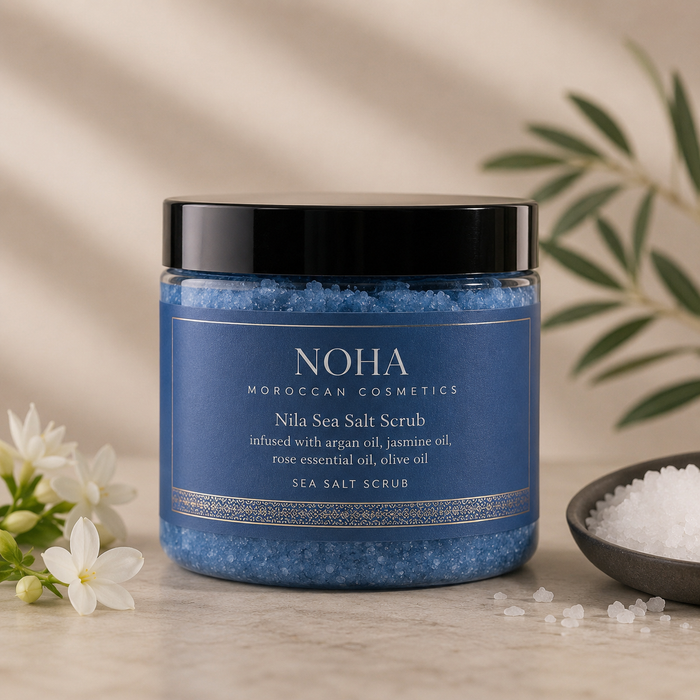 Nila|zarqa|,infused moroccan sea salt scrub
