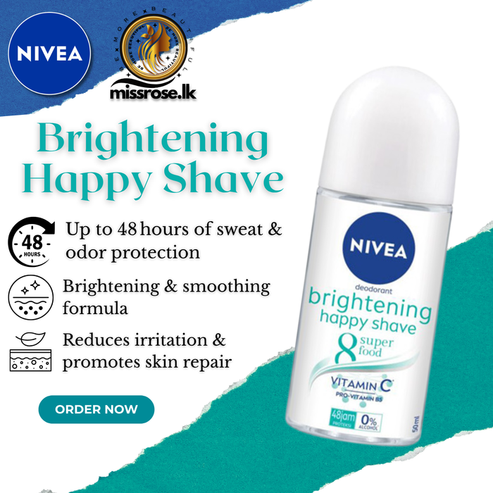 Nivea Deodorant Mini Brightening Happy Shave Roll On 50ml