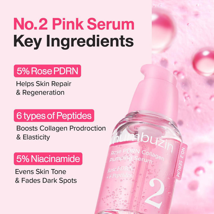 Numbuzin No.2 Rose PDRN Collagen Plumping Serum 30 mL