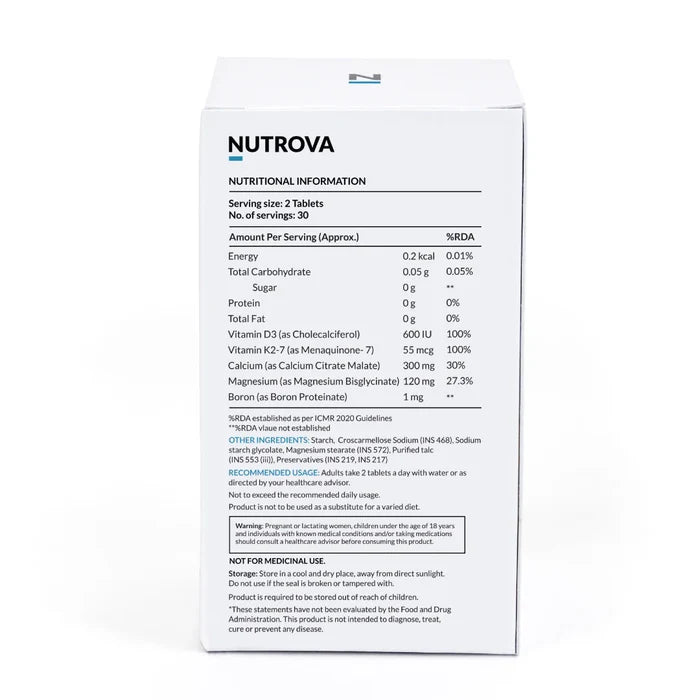 Nutrova Calcium + Magnesium Health Supplement Tablet