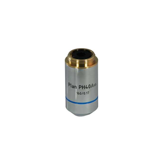 Objective Working Distance 0.59mm 40X Plan Achromatic Phase Contrast Objective, SKU PH13043531, three quarter front view