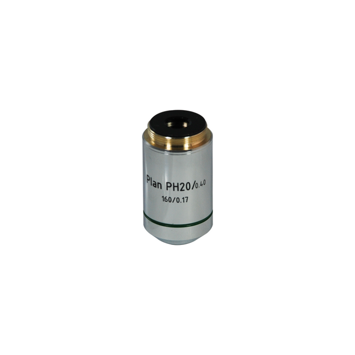 Objective Working Distance 6mm 20X Plan Achromatic Phase Contrast Objective, SKU PH13043431, three quarter front view