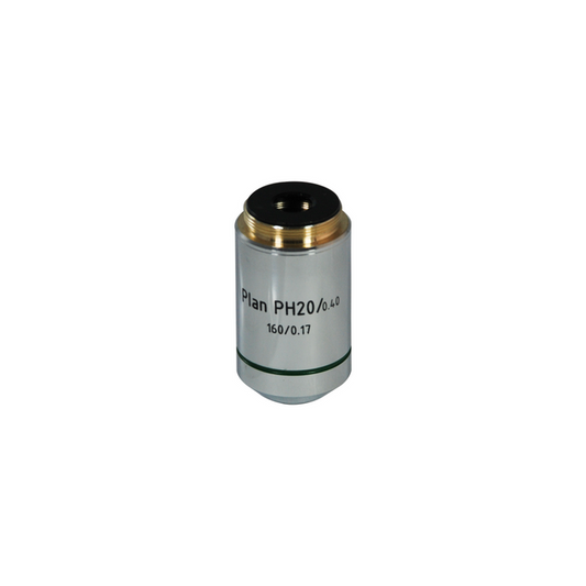 Objective Working Distance 6mm 20X Plan Achromatic Phase Contrast Objective, SKU PH13043431, three quarter front view