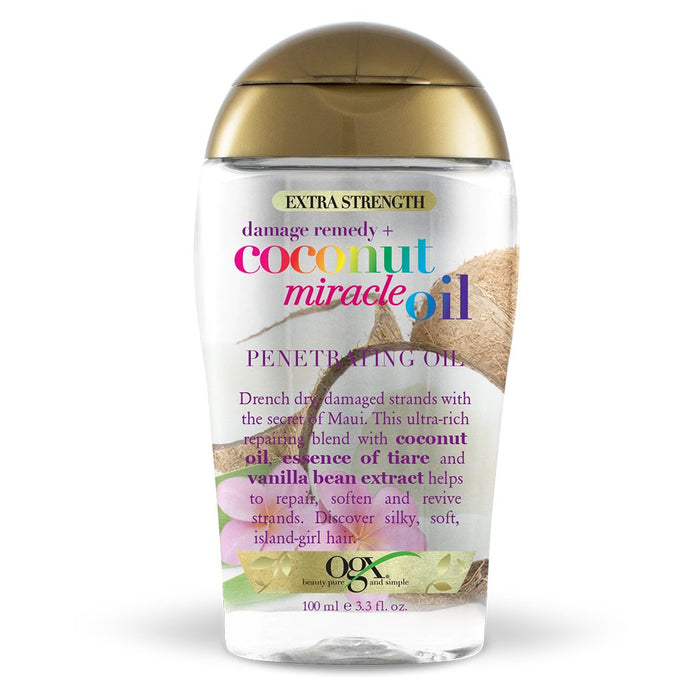 OGX Extra Strength Damage Remedy + Coconut Miracle Oil Penetrating Oil زيت جوز الهند المعجزة من او جي اكس