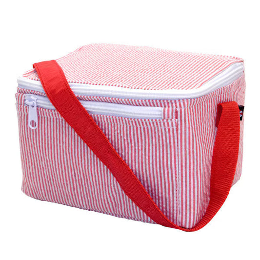 Oh Mint Red Seersucker Lunch Box