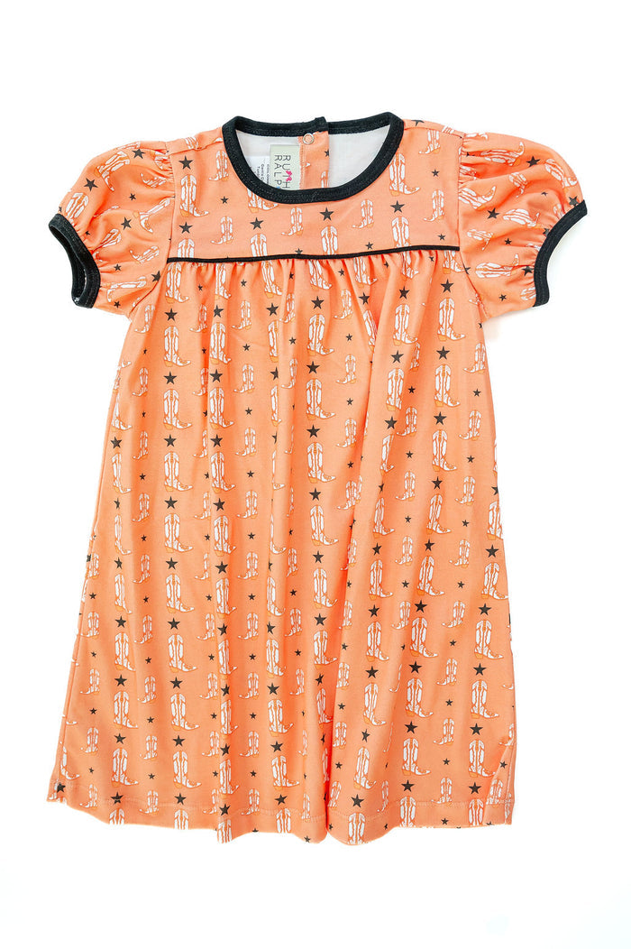 OSU dress for girls! White boots on orange dress.