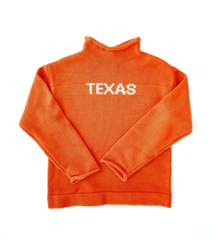 Orange Personalized Knit Sweater for kids