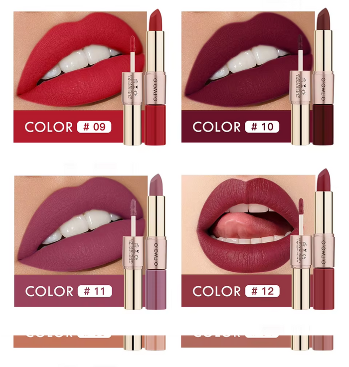 O.TWO.O ROSE GOLD 2 IN 1 LIPSTICK AND LIPGLOSS
