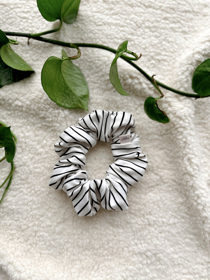 Oversized Scrunchie - Black Stripe
