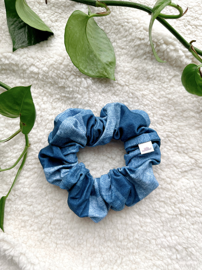 Oversized Scrunchie - Denim Patchwork