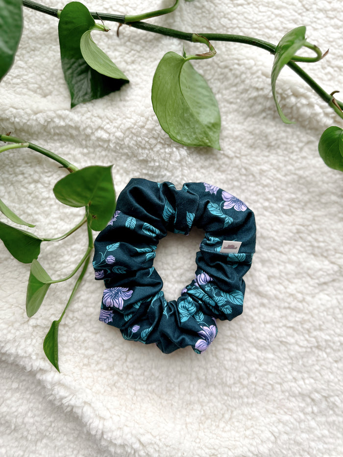 Oversized Scrunchie - Purple Flowers
