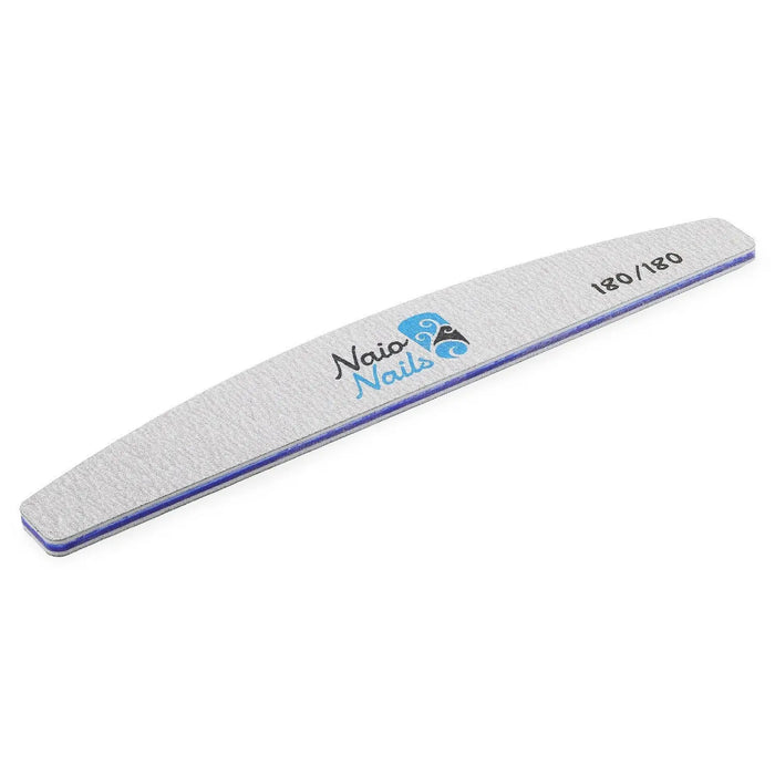 Pack of 4 Mixed - Zebra Grey Half Moon 80, 120, 180, 240 Grit Nail Files   Naio Nails