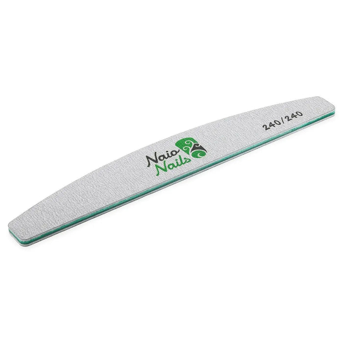 Pack of 4 Mixed - Zebra Grey Half Moon 80, 120, 180, 240 Grit Nail Files   Naio Nails