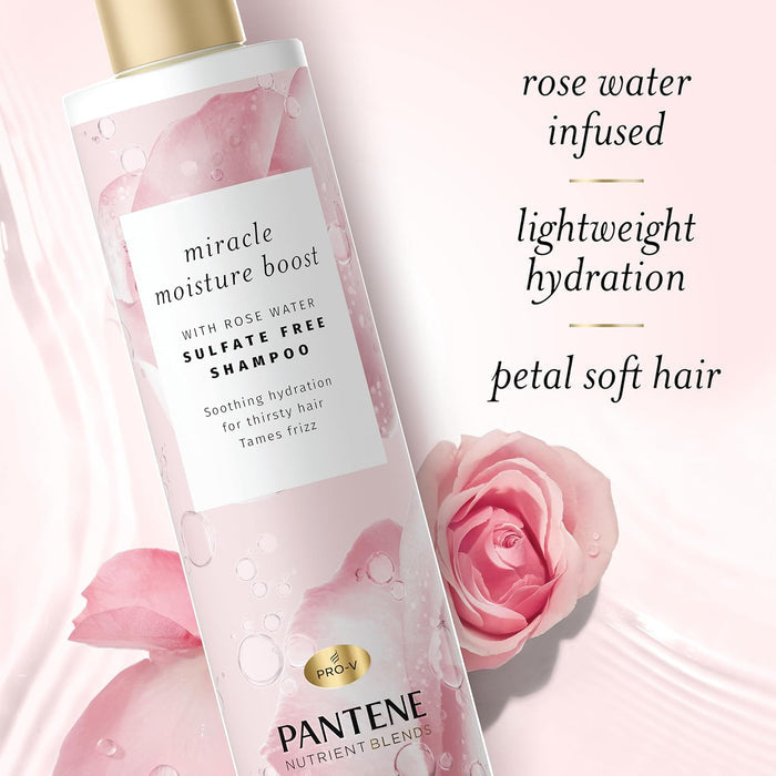 PANTENE Nutrient Blends Rose Water Moisturizing Set Sulfate-Free Shampoo + Conditioner بكج بانتين للعناية بالشعر بالازهار وزبدة الشيا