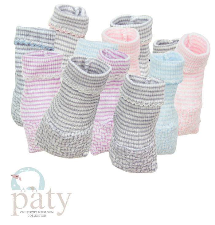 Paty Booties-Pink Stripe