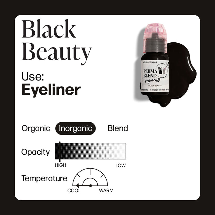 Permablend Black Beauty 15ml - High Opacity Vegan Eyeliner Pigment for Custom Looks - SD Cosmetics Care