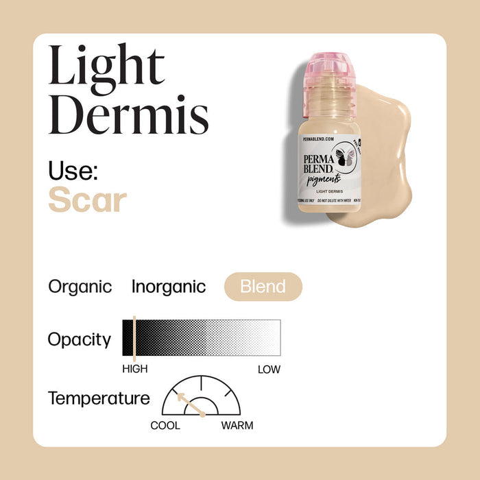Permablend Light Dermis by Mandy Sauler - 15 mL Scar Camouflage Ink for Fitzpatrick Skin Types 1-3 - SD Cosmetics Care