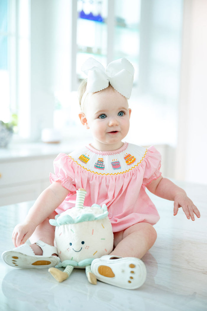 Pink Birthday Cakes Smocked Birdie Bubble