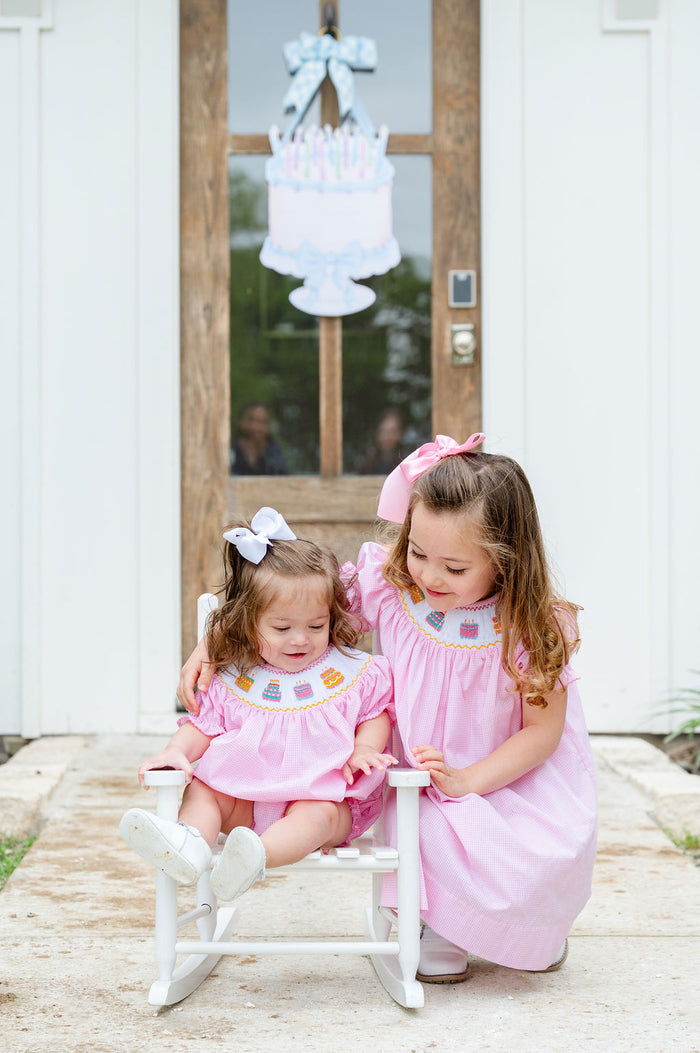 Pink Birthday Cakes Smocked Birdie Bubble